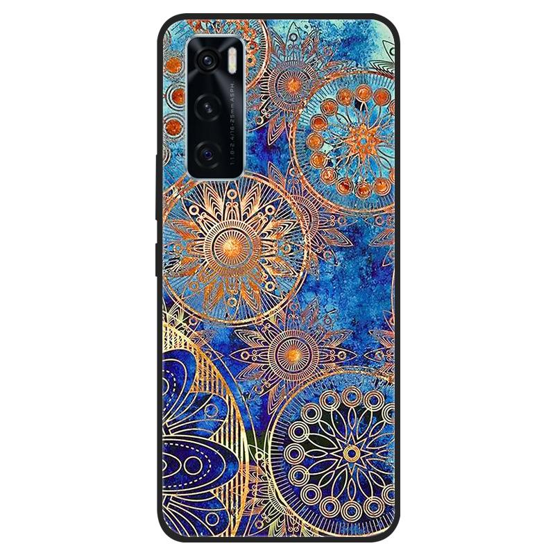 For Vivo V20 SE Case V20SE Silicone Cat Painted Soft Black Cover for VivoV20 V20SE V2022 V2023 Cover TPU Coque Protective Capa
