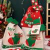 Christmas Storage Bags Knot Wrist Handbag Santa Claus Snowman Elk Handmade Knit Handbags Casual Tote Bag Reusable Shopping Bags