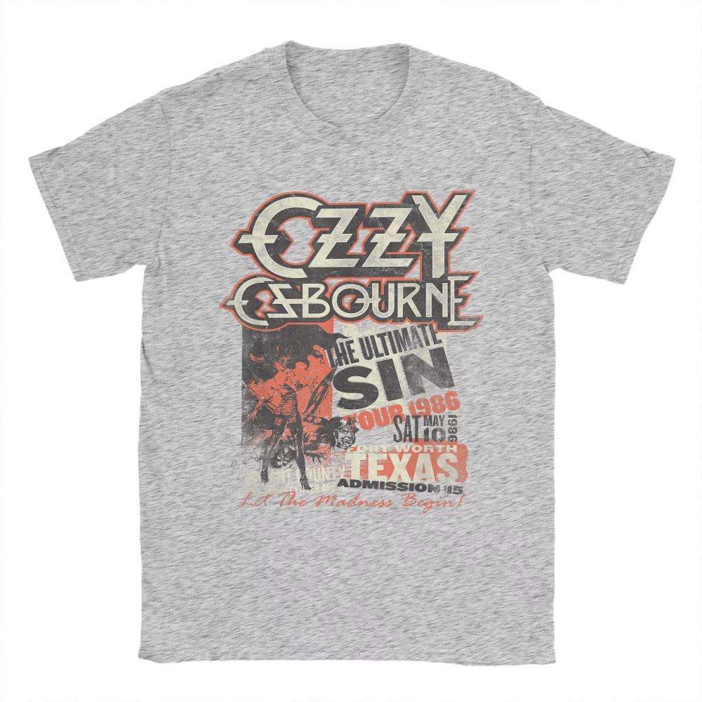 Heavy Metal Rock Ozzy Osbourne The Ultimate Sin Tour T-Shirt Herren Damen Freizeit T-Shirts Rundhals T-Shirt Kurzarm Kleidung