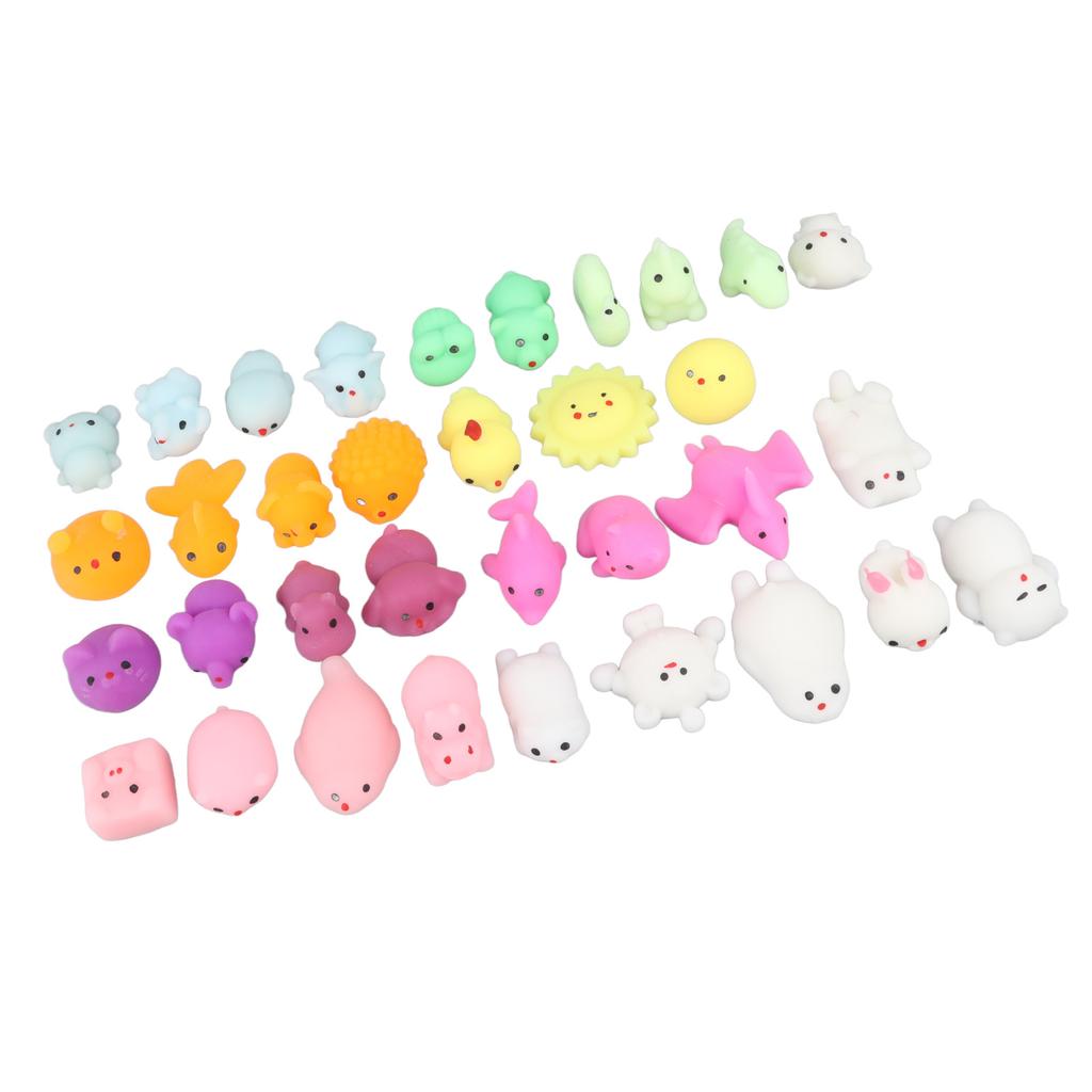36 Pcs Squeeze Toy Kawaii Appearance Soft TPR Safe Portable Stress Relief Squeeze Dolls
