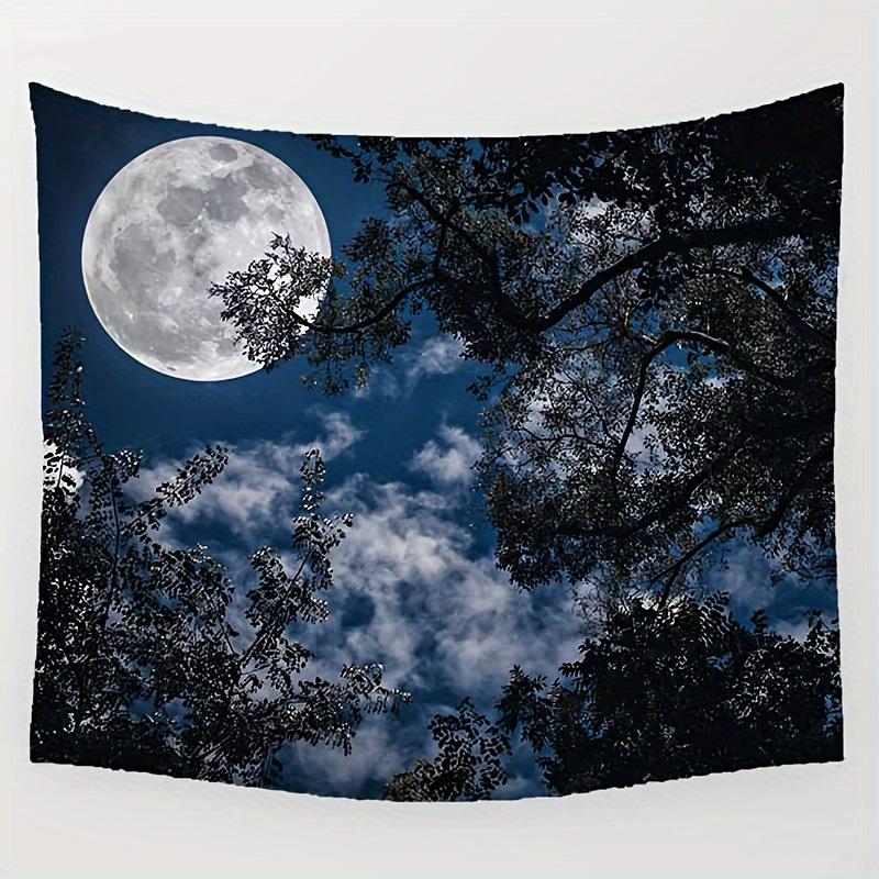 Blue Night Sky Of Space Digital Printing Polyester Wall Tapestry Suitable For Use In Living Rooms Bedrooms Offices Bars Party