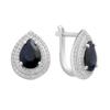 Silver Earrings with Natural Sapphire 5.764ct, Cubic Zirconia (2180326)