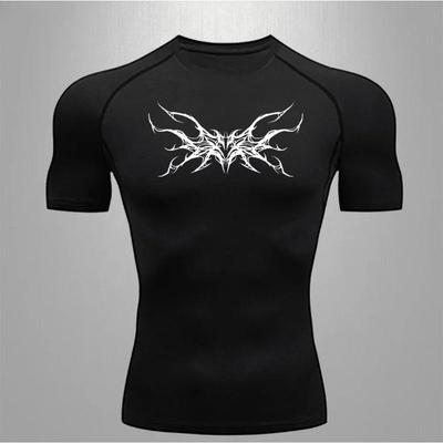 Herren Kompressions T-Shirt Fitnessstudio Fitness Training Laufen Schnelltrocknend Mode Sport Sommer Bequem Dehnbar Feuchtigkeitsableitend Enganliegend