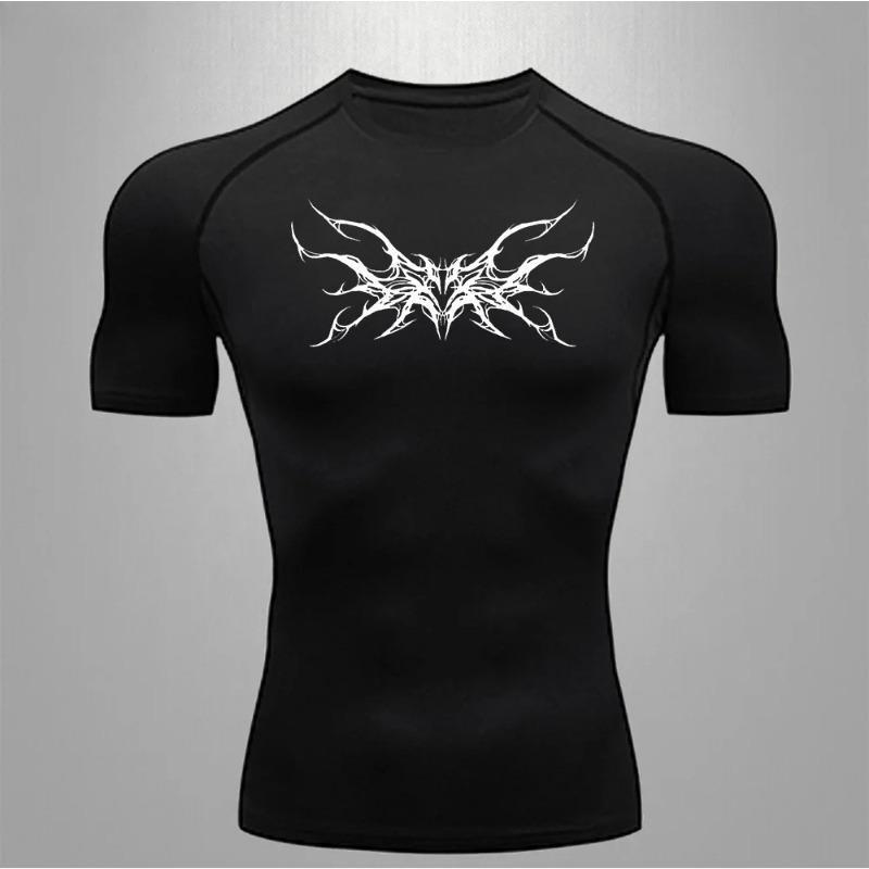 Herren Kompressions T-Shirt Fitnessstudio Fitness Training Laufen Schnelltrocknend Mode Sport Sommer Bequem Dehnbar Feuchtigkeitsableitend Enganliegend