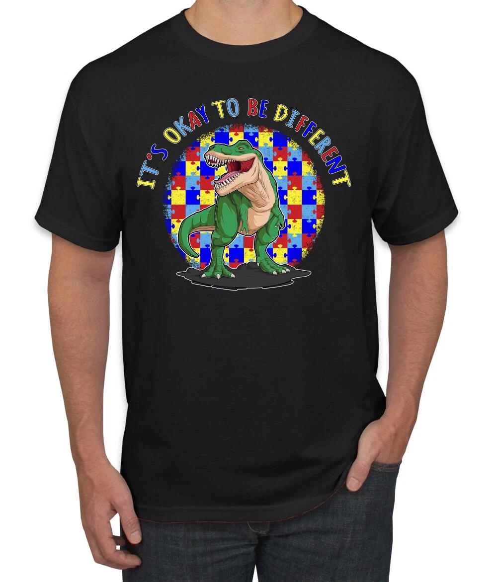 Its Okay to Be Different | Dinosaur Autism Awarness Men s T- Shirt L
