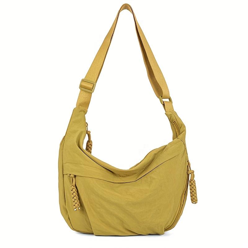 Women Elegant Lightweight Large Capacity Tassel Adjustable Strap Zipper Crossbody Bag