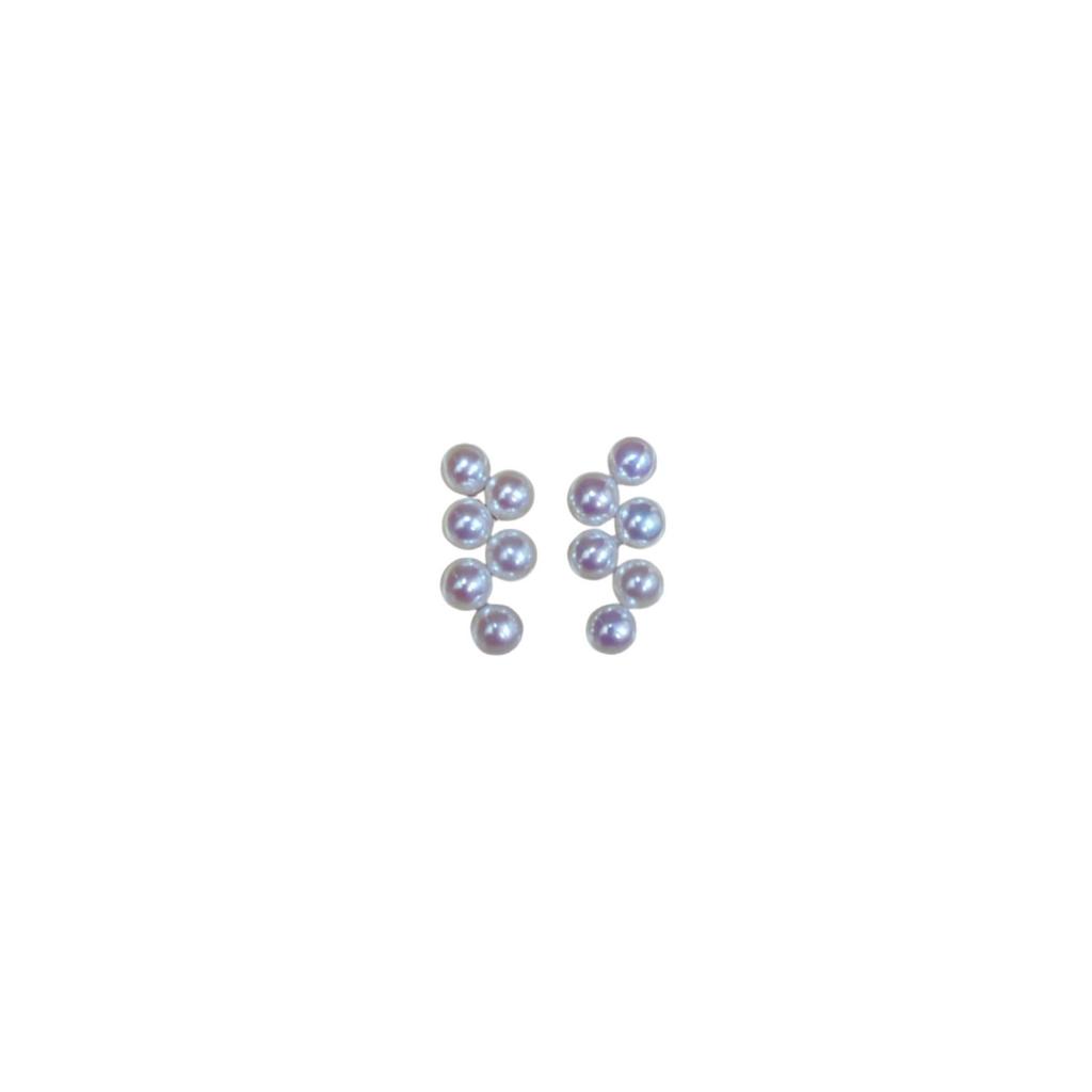 Zhuji Source Light Luxury Small Grape Aurora Natural Freshwater Round Pearl Earrings S9Pure Silver Commuter Earrings