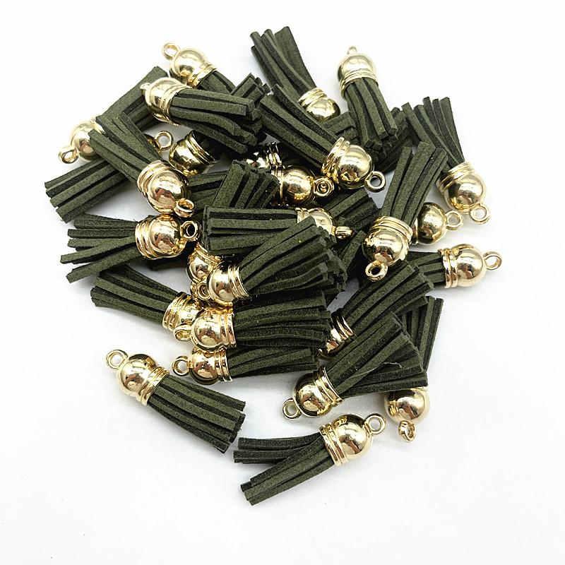 New 10pcs 38mm Vintage Leather Tassels DIY Keychain Cellphone Straps Pendant Tassels for Jewelry Earrings Findings Accessories