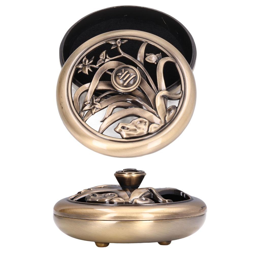 Zinc Alloy Retro Coil Incense Censer Study quiet meditation incense burning Orchid