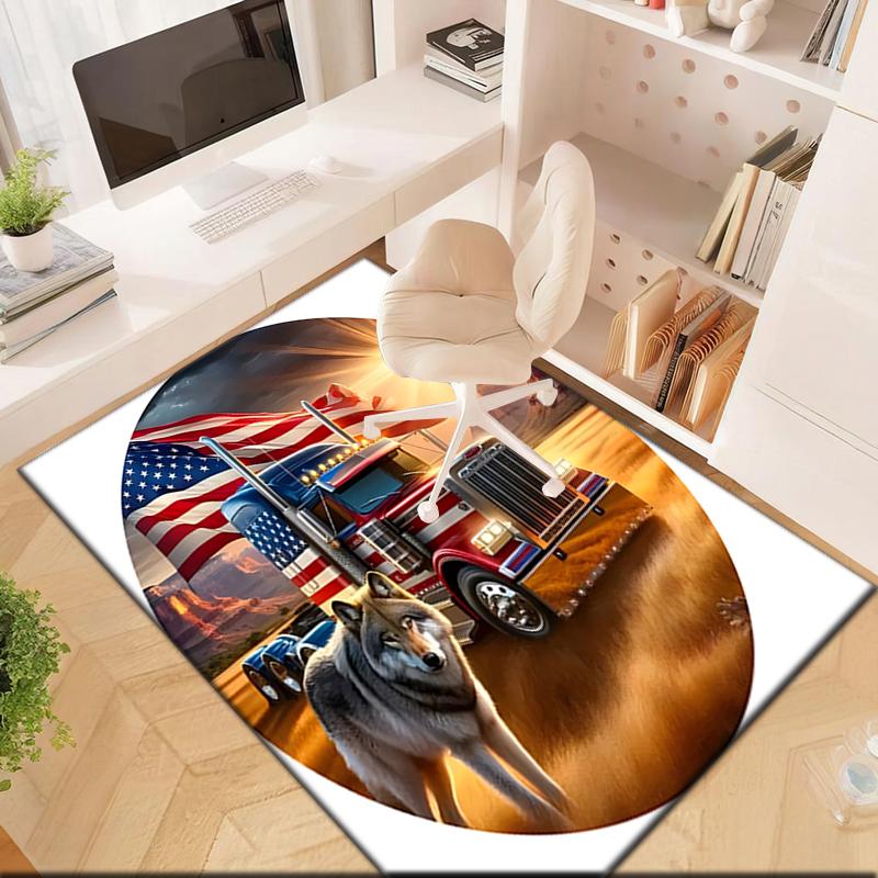 1pc American Flag Patriotic Pet Carpet Rug for Living Room Bedroom Home Sofa Decoration,Kids Play Non-slip Floor Mat