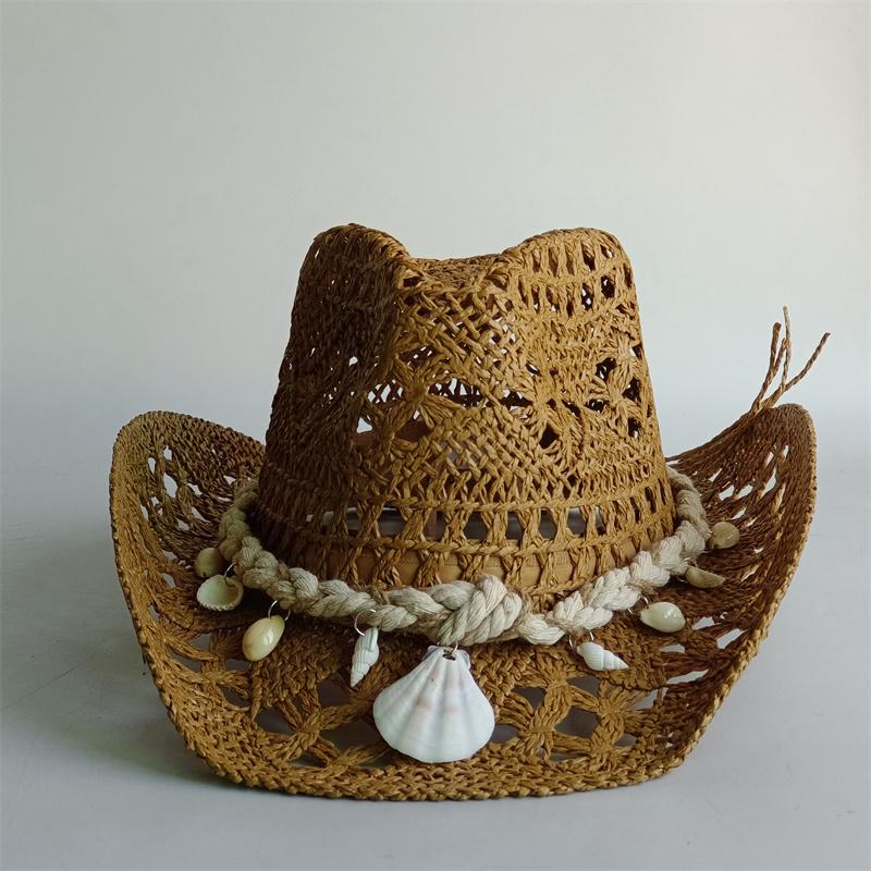 

White Cowboy Straw Hat 2026 Western Cowboy Sun Hat Spring Knight Hat Unisex Jazz Hat Summer Wide brimmed Hat sombrero hombre 56-58cm