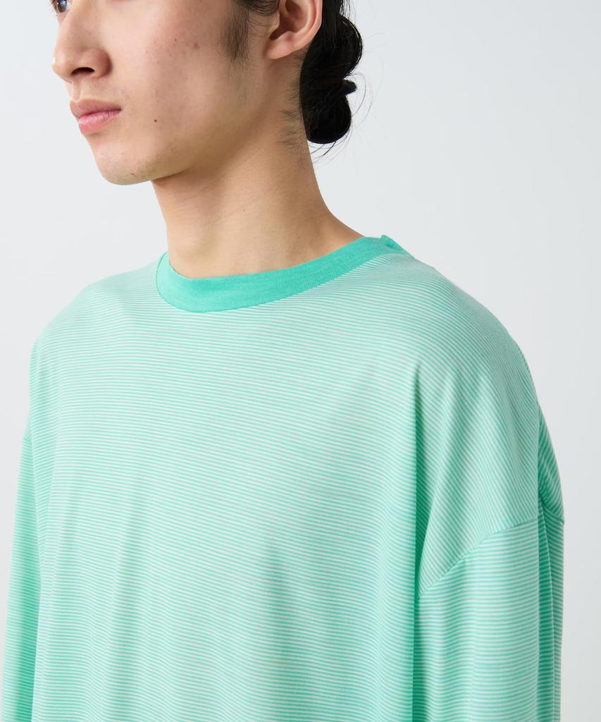 Summer Wool Stripe Long Sleeve for Men and Light Size M [Snow Peak] T-Shirt CS-26SU006 Long-sleeved T-shirt Women, Green,