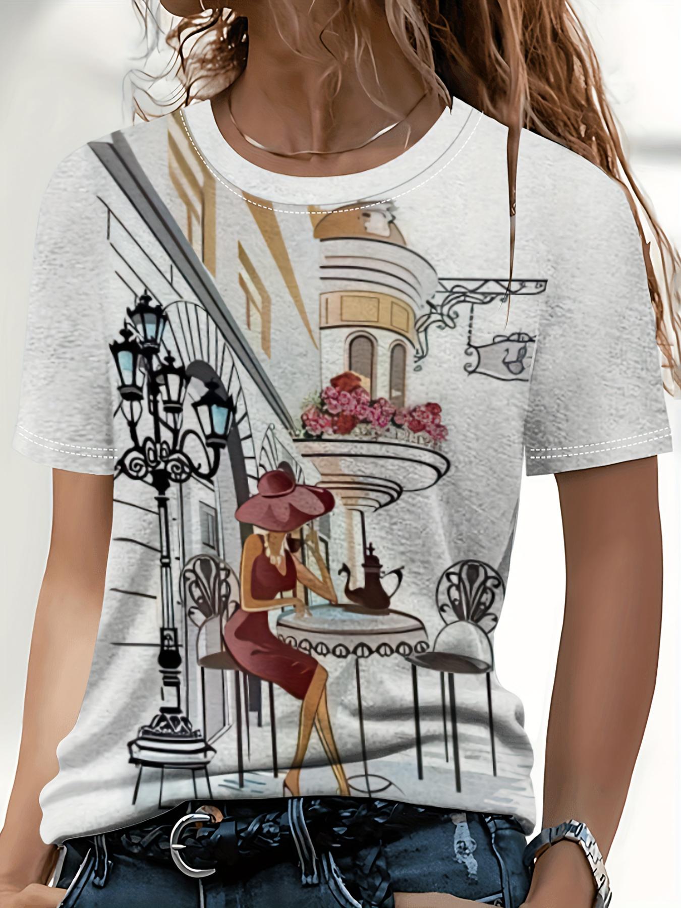 

Graphic Print T-Shirt. Short Sleeve Crew Neck Casual Top. SpringSummer. Women s - Positioned Print. A Perfect Gift. Printed Design - Not Textured. Thi S дубильная кора