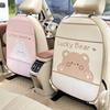 Car Ba Protection Pad with Storage Bag Rear Anti-Ki Mat Children Se Car Interior Accories Dir Proof pink, beige