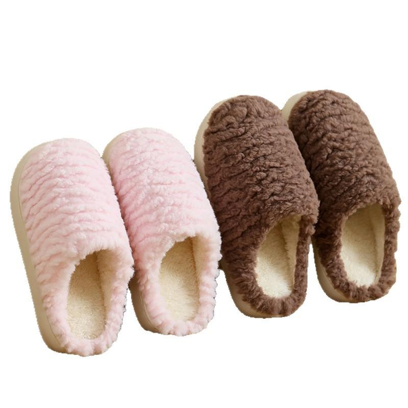 Cotton slippers women's new winter home indoor warm couple plush slippers men's autumn and winter