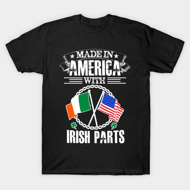 Men Black Print T-shirt Irish Parts No-Cut Transfer Paper Print Cotton Tshirt M