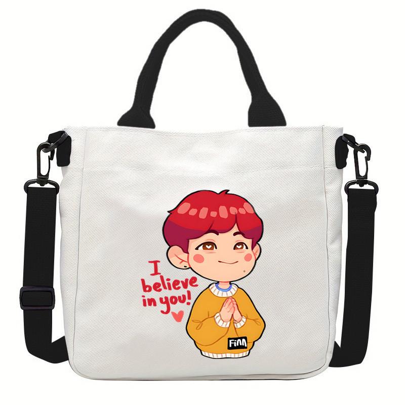 Multi-color KPOP Stray Felix Printed Crossbody Bag Canvas Shoulder Bags