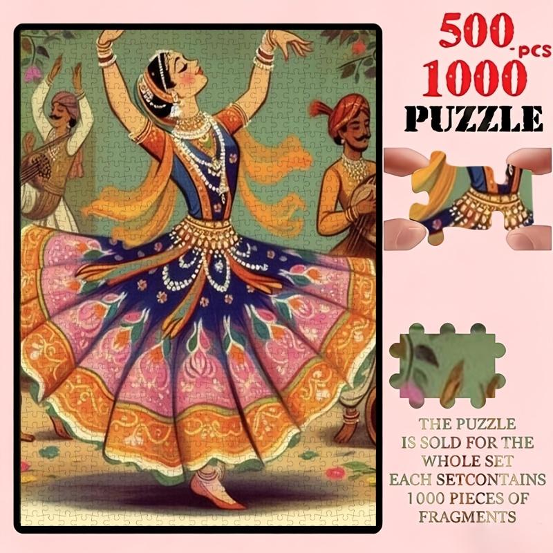 500/1000pcs Puzzle Game (Ravan'S Dance Music for Dancing) Suitable for Living Room Decoration, Wedding Home Decor, Gift Packaging, Jigsaw Puzzle, New