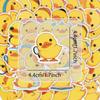 50PCS Cute Yellow Duck Sticker Children Award Decals Stationery Phone Laptop Water Bottle Luggage Desk Door Waterproof Stickers