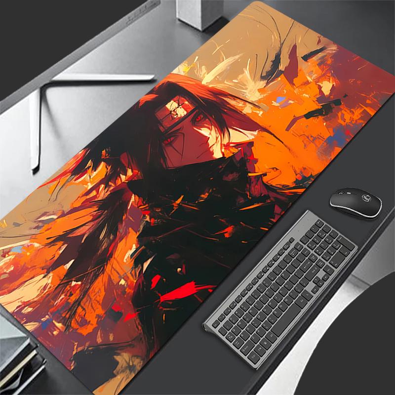 Colorful Mouse Pad Naruto Itachi Uchiha Anime Gamer Gaming Varmilo Keyboard Pad Pc Computer Rubber Desk Mat Lock Edge Mousepad