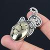 Natural Pyrite Gemstone Pendant Gold Handmade 925 Sterling Silver Indian Jewelry