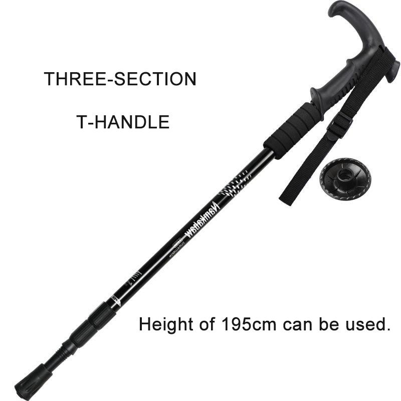 

Трекинговые палки с прямой или Т-образной ручкой. Регулируемые трости. Алюминиевая нескользящая ручка. Складные легкие походные палки для женщин, мужчин и детей. 65-135cm