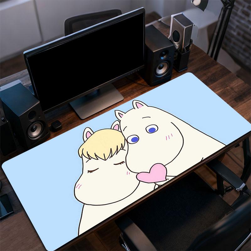 Moomin Art Mouse Pad, Large Gaming Desk Mat, Non-slip XXL Mousepad for Laptop & Tablet, Mini PC Playmat with Stitched Edges