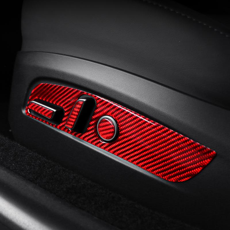 For Tesla Model Y Juniper 2025 Model 3 Highland Carbon Fiber Seat Adjustment Button Panel Sticker Interior Car Accessories