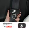 VIJT4 Car Seat Belt Buckle Plug Leather Car Seat Belt Clip Protective Covers For Skoda Octavia A5 A7 RS Fabia Superb Rapid Karoq