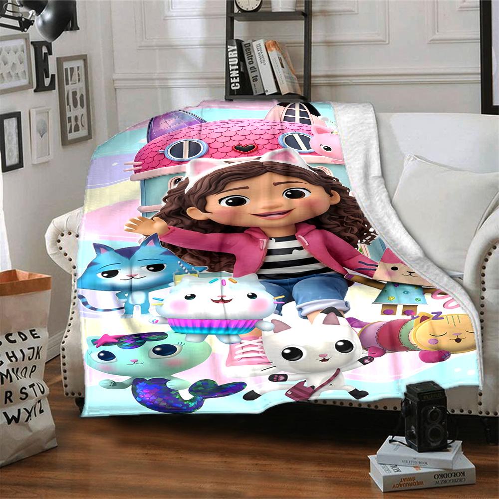 Gabby's Dollhouse Blanket Ultra-Soft Perfect for Office Chair Seaside Office Four Seasons Universal Playful Design Gift for Travel Home Birthdays