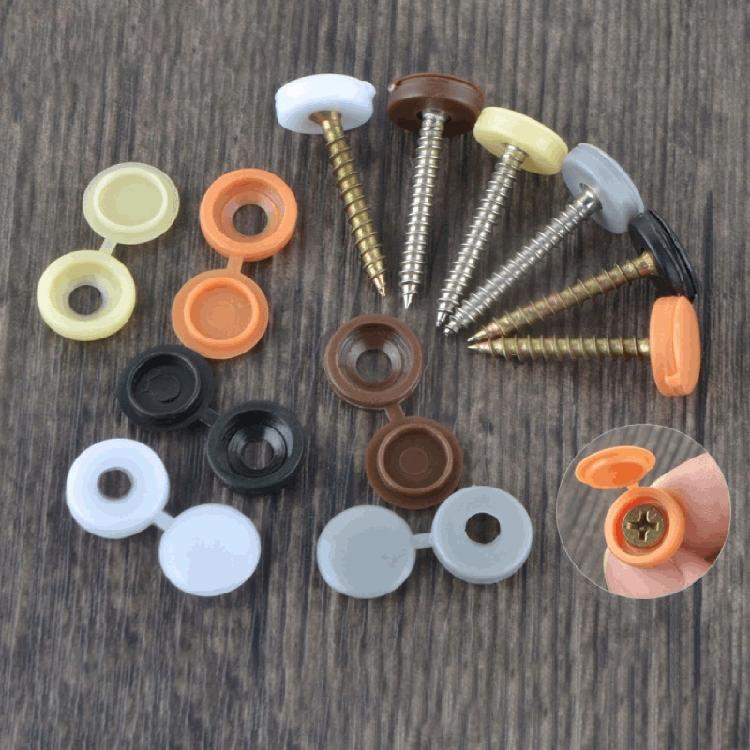 M6 Screw Decorative Covers Screw Protections for Furniture Cabinet Universal Foldable Snap Protective Cover 36pcs