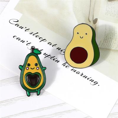 Cute Green Avocado Pins Cartoon Funny Lovely Heart Brooch Enamel Badge Jewelry Gifts for Kids Friends Clothes Denim Backpack Pin