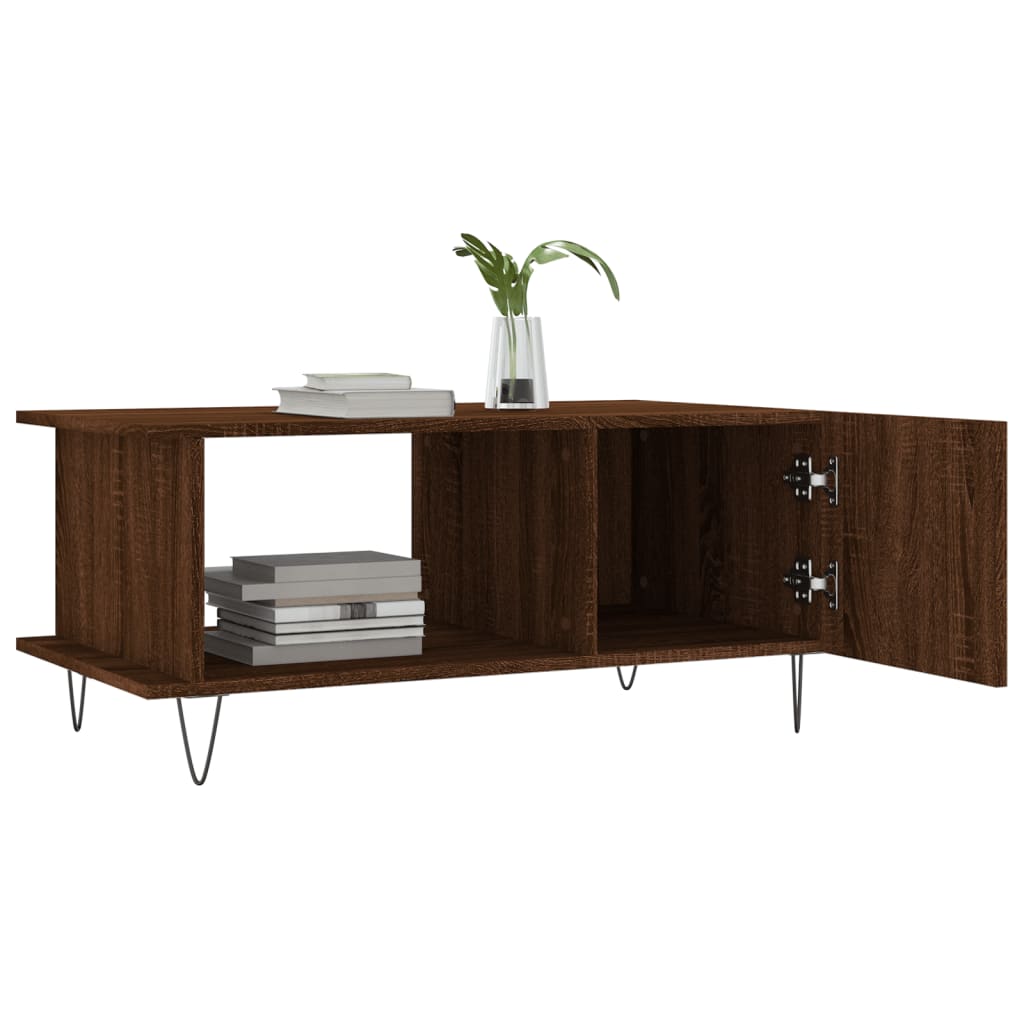 Coffee Table Brown Oak Look 90 X 50 X 40 Cm Engineered Wood