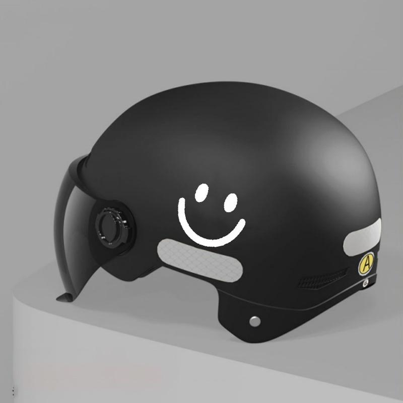 1 Adet Yetişkin Scooter Tam Kafa Şapka Kaskları Erkekler Kadınlar İçin Elektrikli Araç Motosiklet Kaskı Güneş Korumalı Güvenlik Kaskı