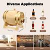 5L Pine Wood Aging Barrels, Wine Cask with Wood Stand Whiskey Barrel Wine Bucket w/ Spigot for Homes Bars
