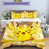 3pcs bedding set Pikachu Electric Includes 1 Comforter + 2 Pillowcases, Without Pillow Inserts, Soft Comfortable, Lightweight Breathable, Pr