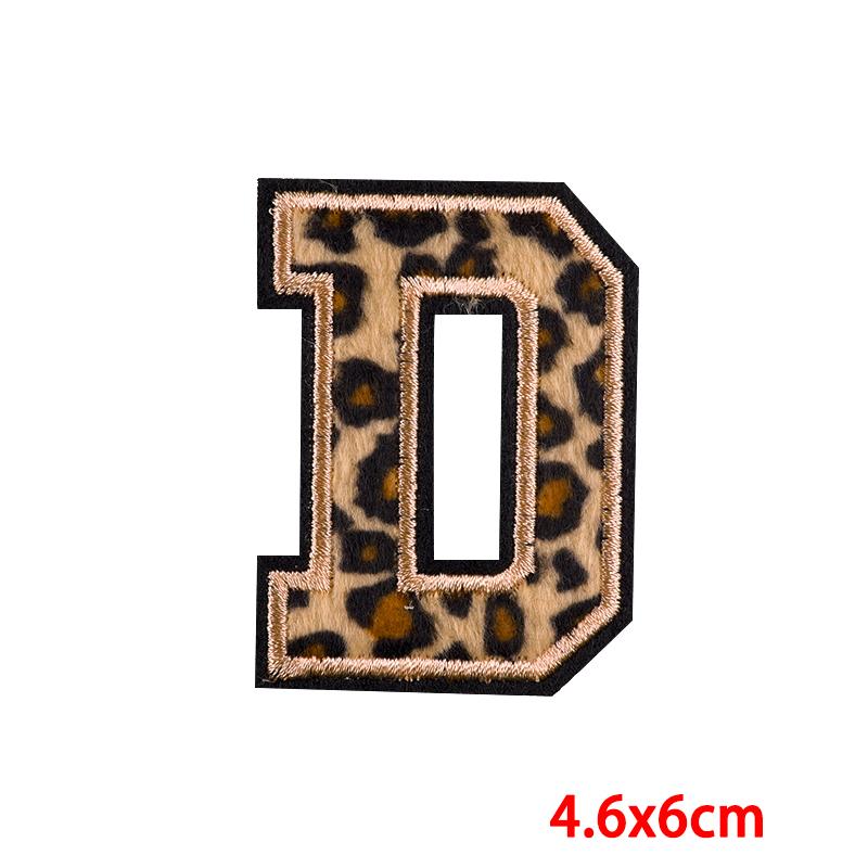 Leopard Print Letters Patch Iron On Patches For Clothing DIY Brand Name Patches On Clothes Fusible Patch For Clothes Stickers