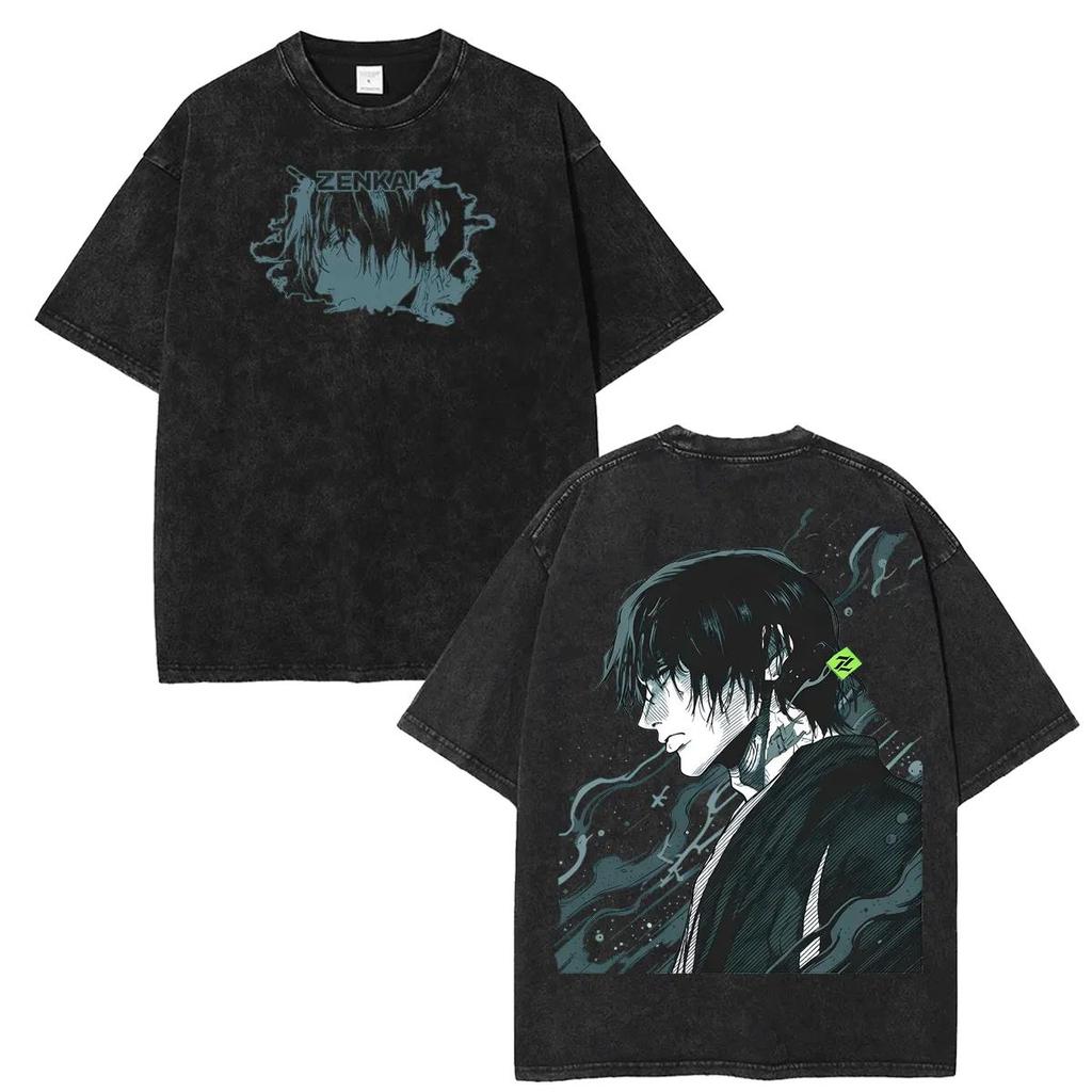 Okkotsu Yuta Jujutsu Kaisen Grafik T-Shirt Herren Kurzarm Baumwoll-T-Shirts Vintage Gewaschenes Tee Harajuku Herren Oversized T-Shirt