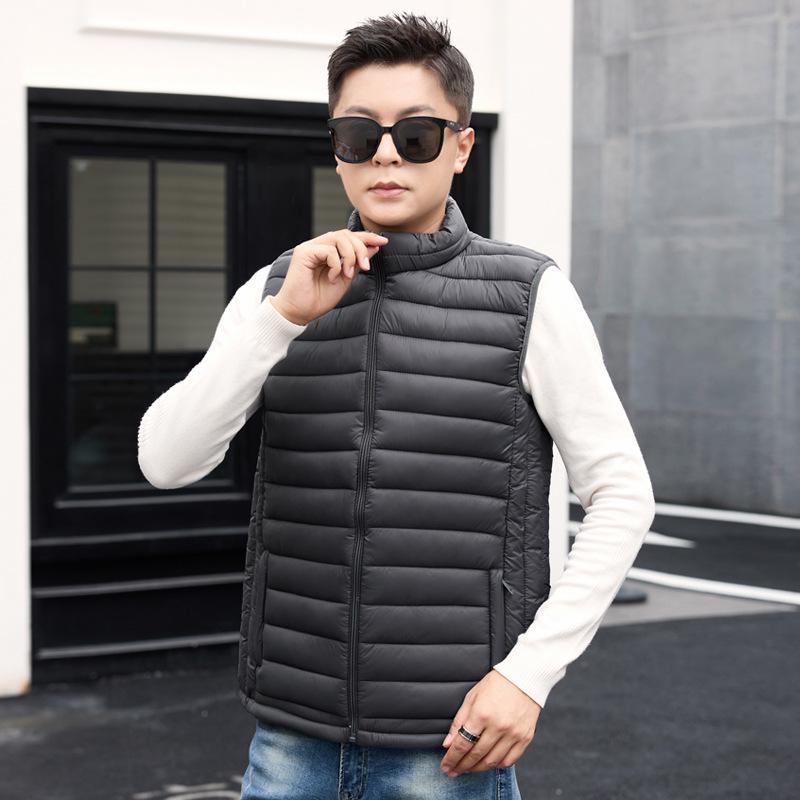 

Men s 2025 Fashion Warm Down Vest - Casual Inner/Outer Cold-Protection Gilet 7XL темно-сірий