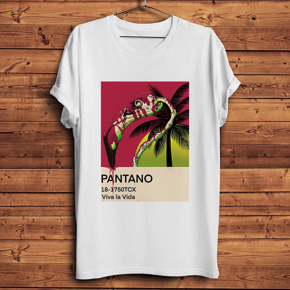 Pantano Magenta Card Flamingo Skull Funny TShirtUnisex Daily Short Sleeve Casual TShirt UnisexBreathable Print Nocracking S