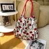 Hanfeng Summer Largecapacity Hand Carry Shoulder Bag Drawstring Shopping Bag Fresh Floral Tote Bag Underarm Bag