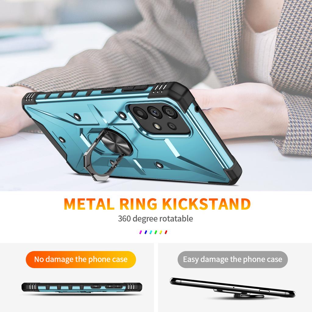 Obrót o 360° magnetyczny metalowy stojak na telefon etui na Samsung Galaxy S24 S23 S22 S21 A73 A54 A53 A52S A34 A33 A32 odporny na wstrząsy pokrowiec pancerny