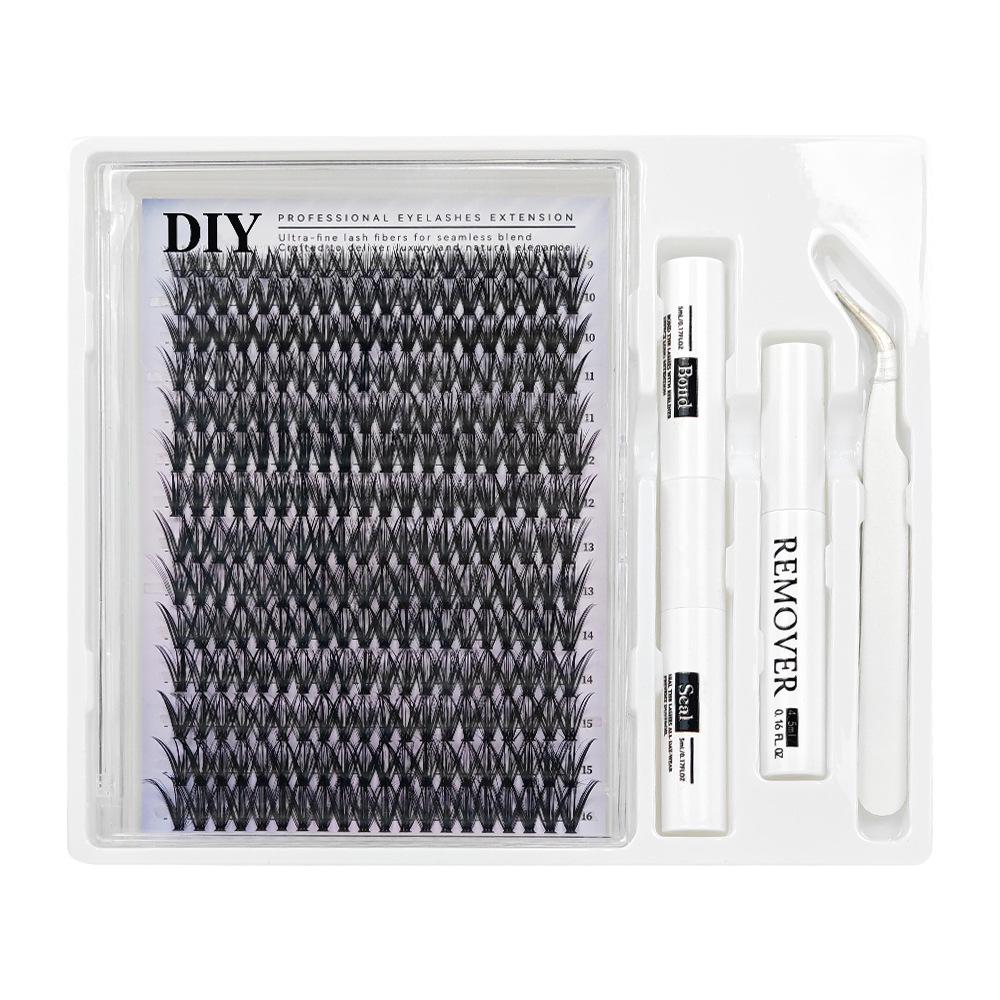 European Eyelash Book Set - 40D/60D/80D Segment Clusters, DIY Dense Curl, 32 Rows, Large Capacity