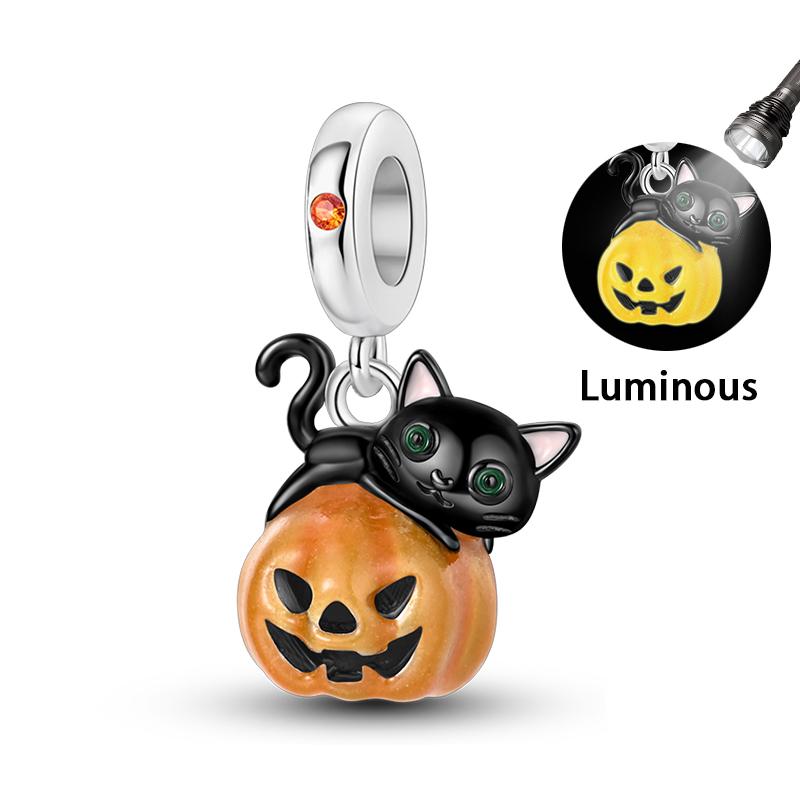 Original Copper Color Fashion Halloween Series Luminous Skull Elf Pumpkin Charms Beads Fit Qikaola Bracelets Diy Jewelry