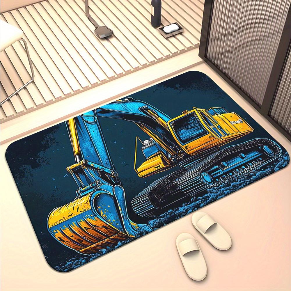 

1pc,Retro Excavator HD Printed Doormat Non-Slip Absorbent Microfiber Rug for Bedroom Living Room Entryway Outdoor 40x60cm