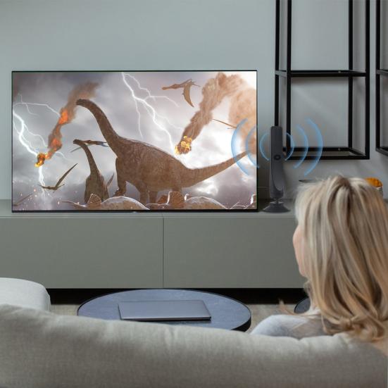 Digital TV Antenna 1080P Standing Suction Cup Supporting 4K 50-Mile Range Free Local Channels All Television