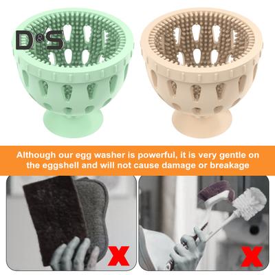 2Pcs Silicone Egg Cleaner Reusable Egg Washer for Eggs Portable Egg Cleaning Brush Fruit And Vegetable Scrubber Tool