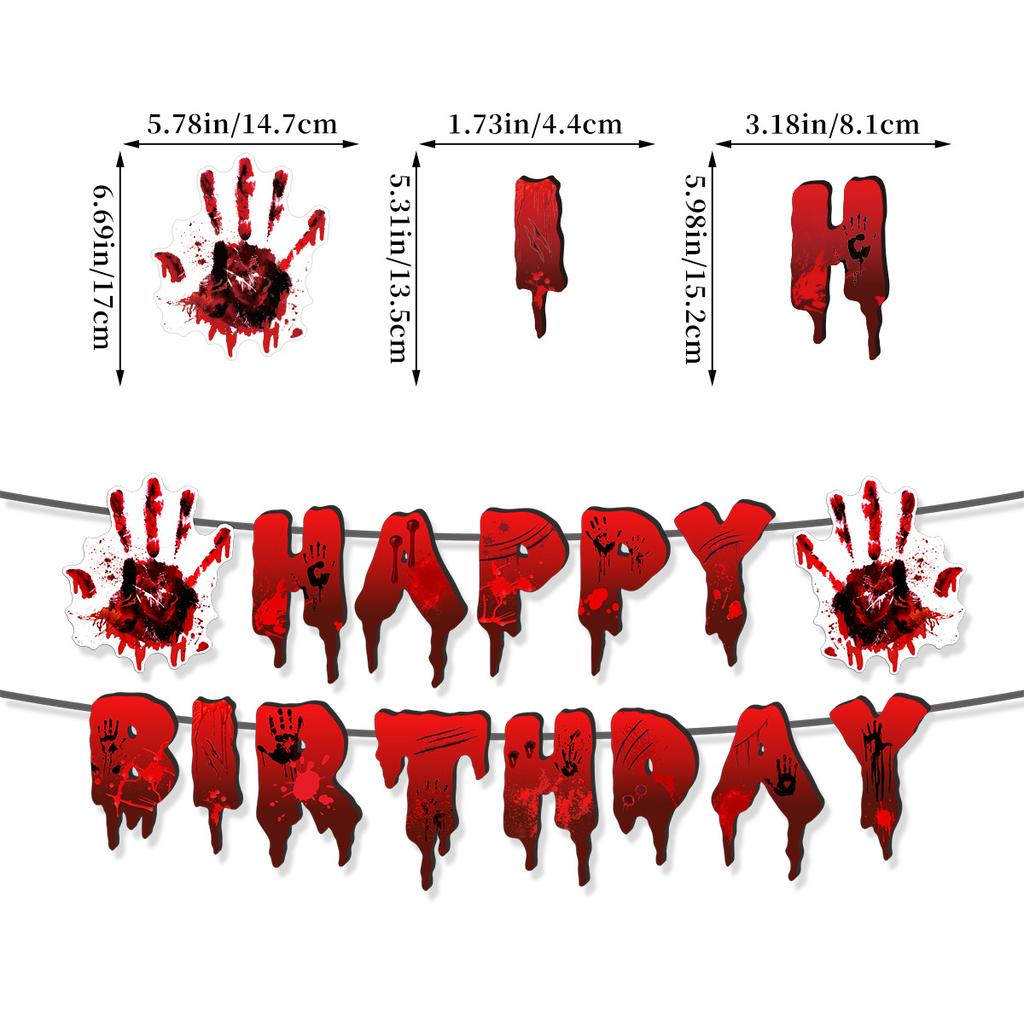 250,000 Holy Day Party Decoration Horror Blood Theme Birthday Flag Blood Knife Latte Power Strip Set