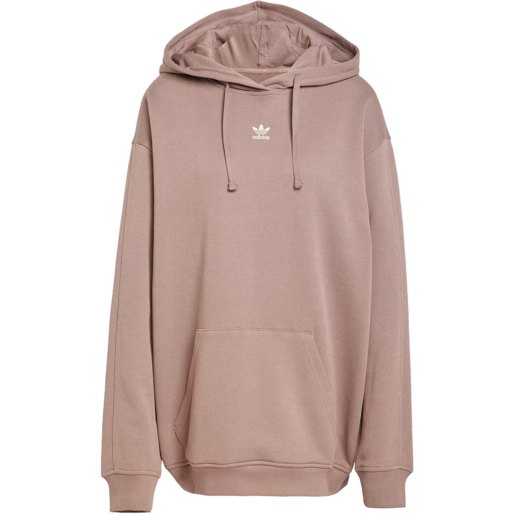 adidas Originals Loose Fit Hooded Long Sleeve Pocket Pullover Sweatshirt Women Sweatshirt Brown JC8981
