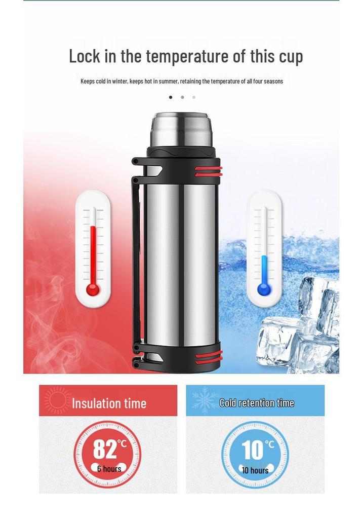 Large Capacity Stainless Steel Thermos for Men and Women - Portable Outdoor Water Bottle for Car and Home Use